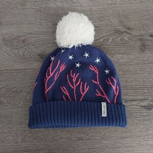 Rella Cable Knit Merino Wool Blend Fleece Lined Pom Pom Beanie One Size